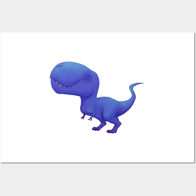 Blue T-Rex Wall Art by PaulaBS